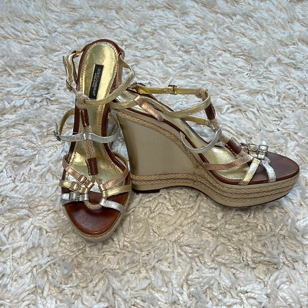 Dolce & Gabbana Metallic wedge